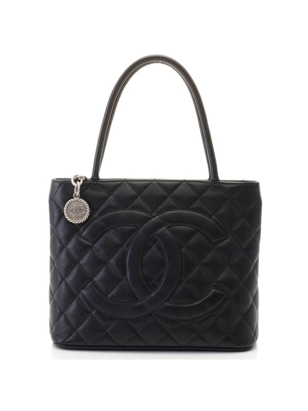 Chanel Reissue Tote Bag Black Silver Caviar